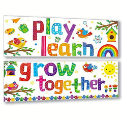 2pcs Motivational Classroom Banner Poster Preschool High S