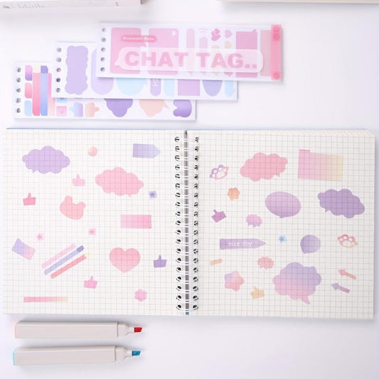 20 Gradient Purple Label Index Stickers Single Book 20 Sheets