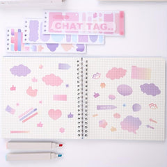 20 Gradient Purple Label Index Stickers Single Book 20 Sheets