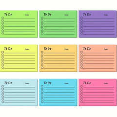 50pcs Fluorescent Sticky Notes Set, 450 Date Memo Pads, Office Stickers