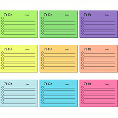 50pcs Fluorescent Sticky Notes Set, 450 Date Memo Pads, Office Stickers