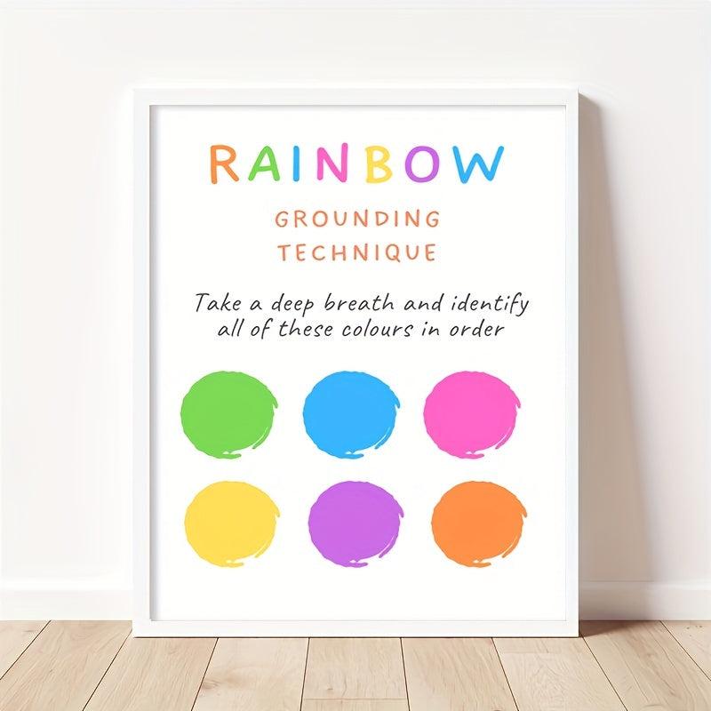 Rainbow Grounding Technique Calming Down Corner Poster