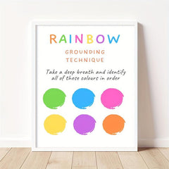 Rainbow Grounding Technique Calming Down Corner Poster