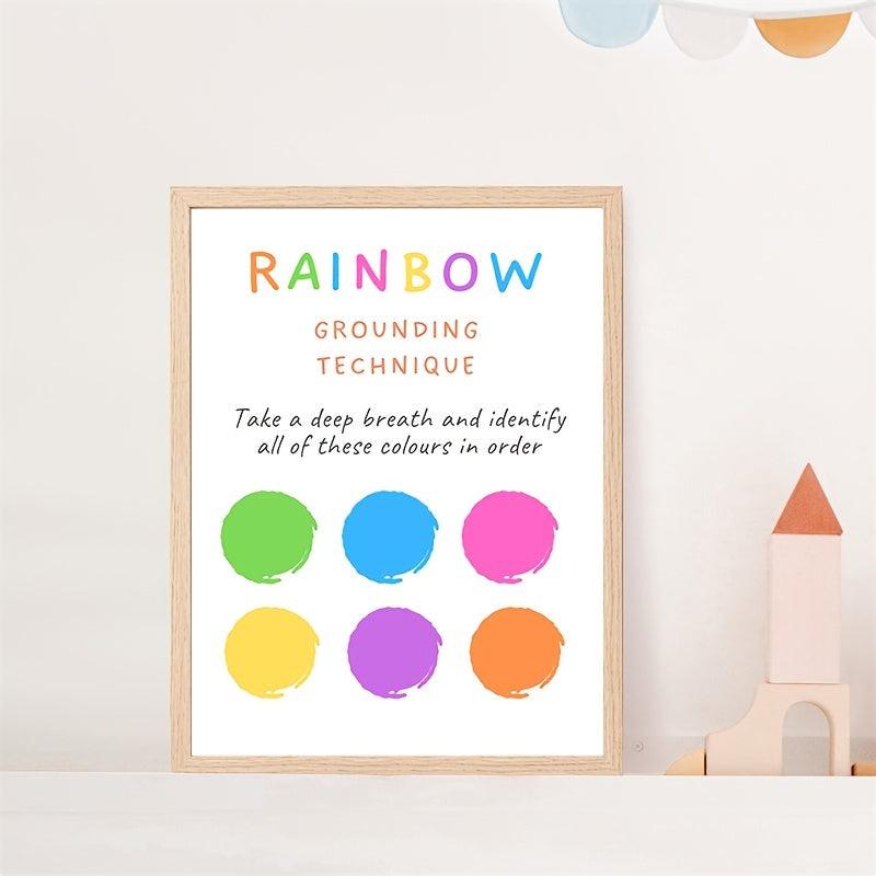 Rainbow Grounding Technique Calming Down Corner Poster