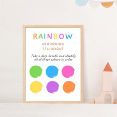 Rainbow Grounding Technique Calming Down Corner Poster