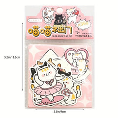 36pcs Cartoon Cat Sticker Stationery Set & Memo Pad