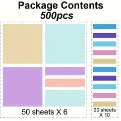 Pet Note Paper for Students, Waterproof, Transparent, 500 Sheets