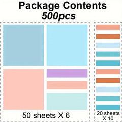 Pet Note Paper for Students, Waterproof, Transparent, 500 Sheets