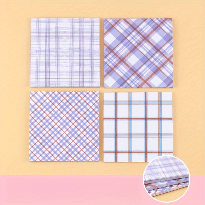 4pcs Colorful Texture Sticky Notes Tearable Memo Paper