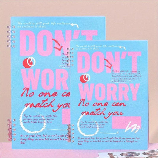 Creative Multicolor ' Don't Worry ' Printed Spiral A5 Notebook