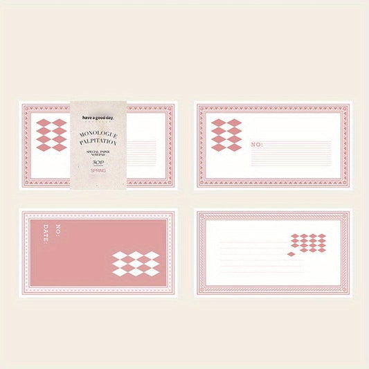 30 Sheets Vintage Pattern Tag Paper for DIY Retro Art Decoration