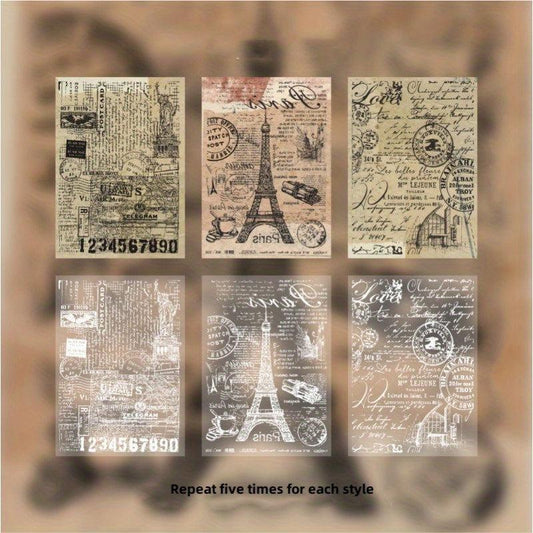 30pcs Vintage Journal Paper Decorative Scrapbooking Diary Album Retro