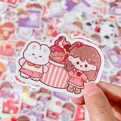 100 Pcs Cartoon Note Paper Pack Student DIY Material Paper