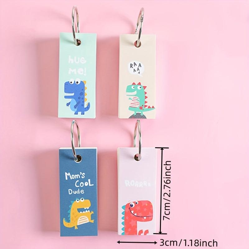 4pcs Dinosaur Iron Binder Notebook Cute Notepad Mini Memo Pad For Student