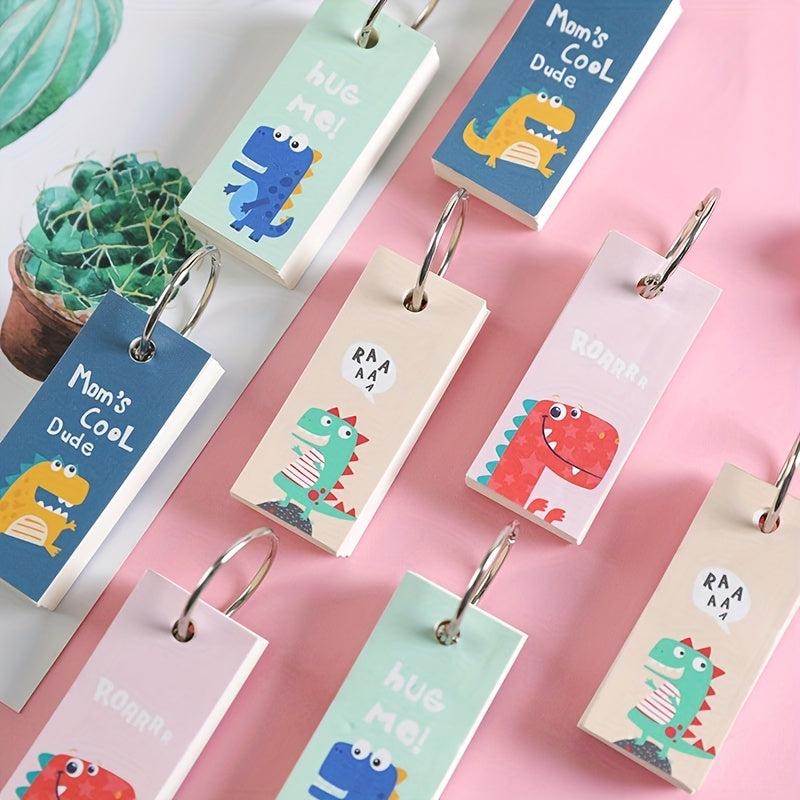 4pcs Dinosaur Iron Binder Notebook Cute Notepad Mini Memo Pad For Student