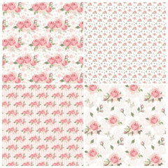 12pcs Flower Series Background DIY Scrapbook Paper Art Card Pattern Paper