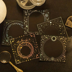10pcs Laser Golden & Silvery Collage Card Star & Moon Night Series Light Retro