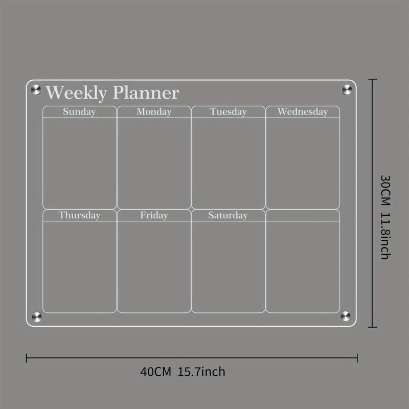 2PCS Acrylic Magnetic Calendars For Fridge, Reusable Planner Whiteboard