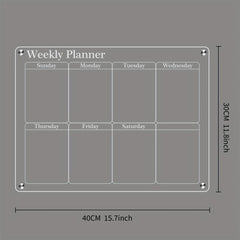2PCS Acrylic Magnetic Calendars For Fridge, Reusable Planner Whiteboard