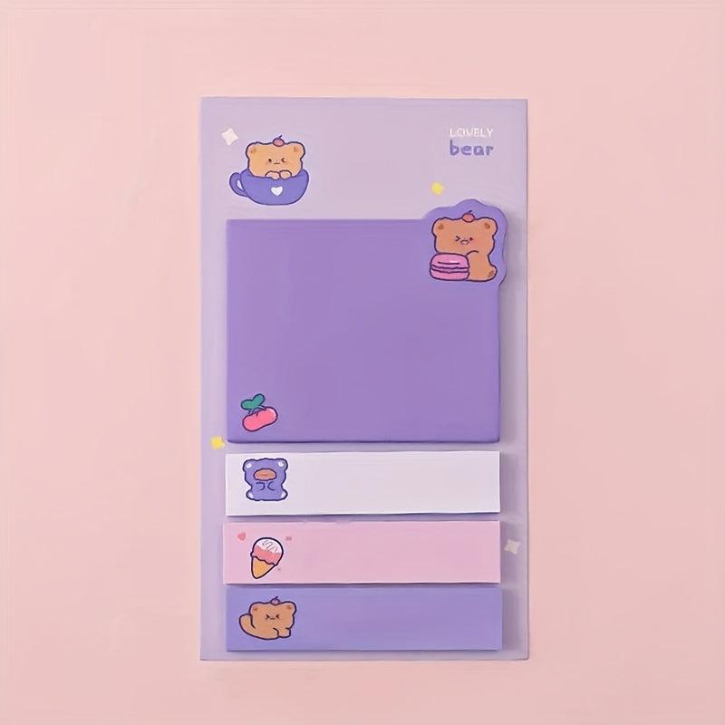 4pcs Cartoon Animal Sticky Note Set - Cute Animal Message Post