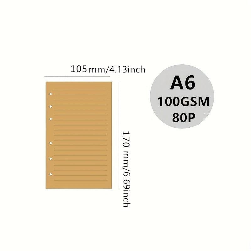 Loose Leaf Paper, 80 Sheets, 6-Hole Core, 10.5x4.13x0