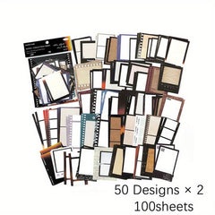 100pcs Retro Note Materials Package Memory Prologue Series Notebook Paper