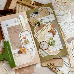 100pcs Retro Note Materials Package Memory Prologue Series Notebook Paper