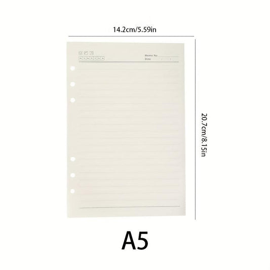 A5 A6 Padded Lined 6 Ring Binder Inserts 80 Pages Thick Paper Index Labels