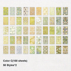 100 Sheets Vintage Flower Patterned Paper for Scrapbooking & Crafts