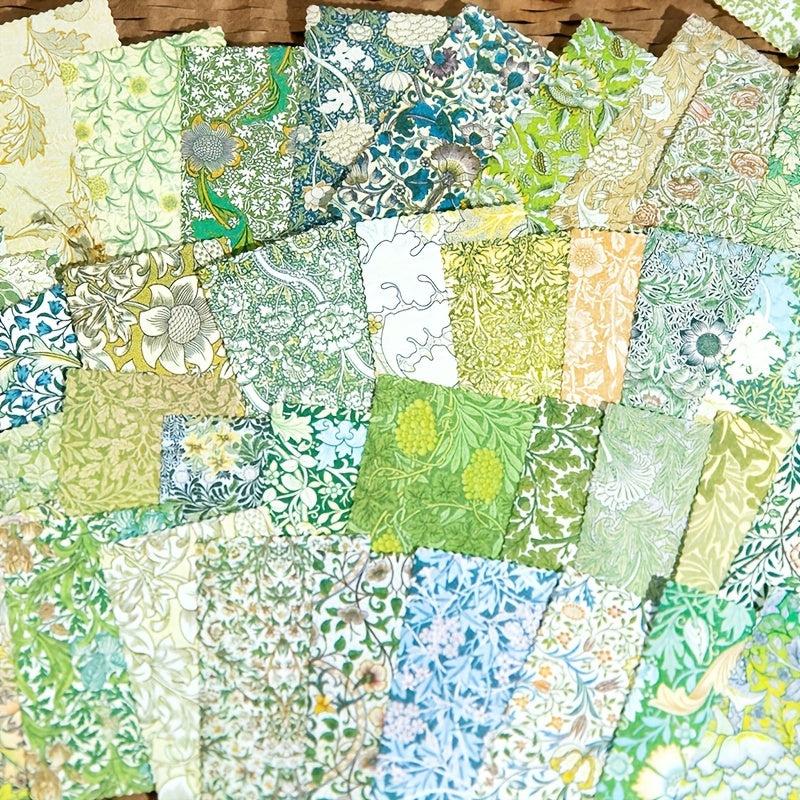 100 Sheets Vintage Flower Patterned Paper for Scrapbooking & Crafts