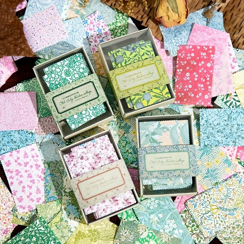 100 Sheets Vintage Flower Patterned Paper for Scrapbooking & Crafts