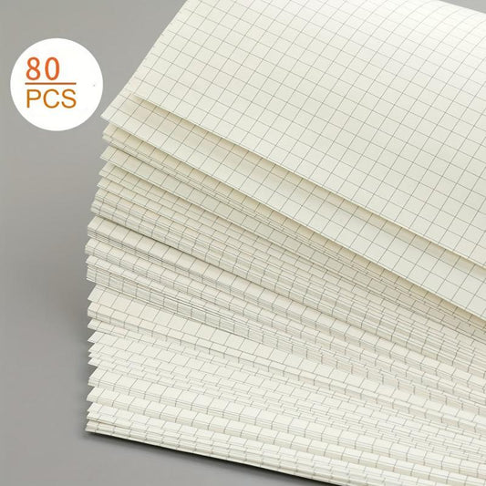 2pcs A6 Spiral Notebook Grid & Blank Pages Clear Stitched Edge Handy Pocket Note