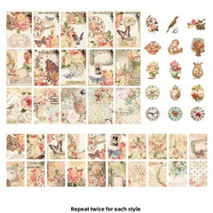 100pcs Retro Wave Series Butterfly Diary Stickers