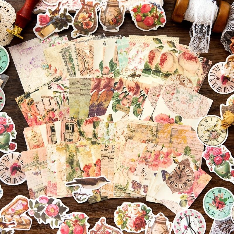 100pcs Retro Wave Series Butterfly Diary Stickers