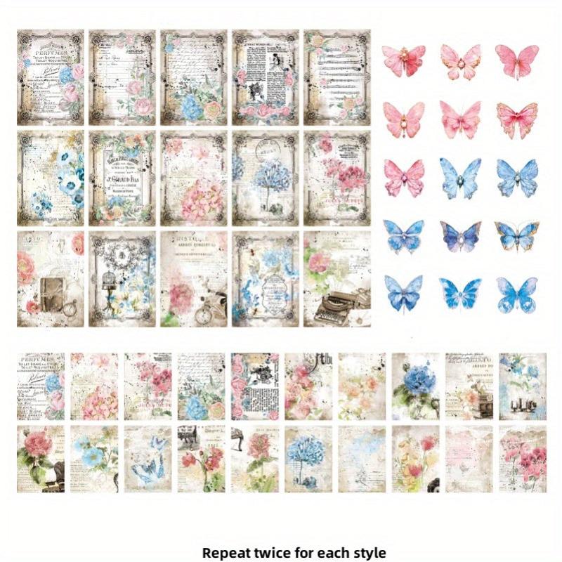 100pcs Retro Wave Series Butterfly Diary Stickers