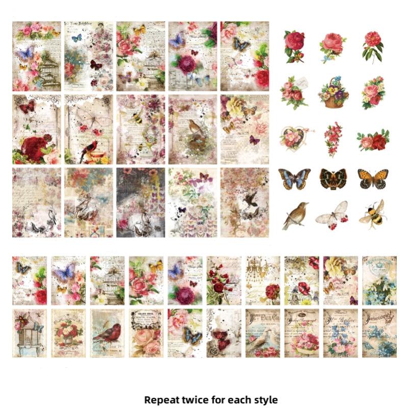 100pcs Retro Wave Series Butterfly Diary Stickers