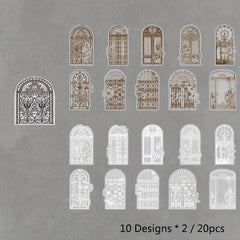 Gothic Castle Series Stickers - European Classical Door & Window Decoration