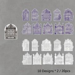 Gothic Castle Series Stickers - European Classical Door & Window Decoration