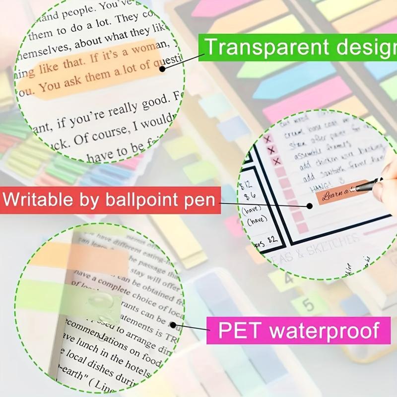 140sheets PET Fluorescent Film Sticky Note Label Sticker for Office