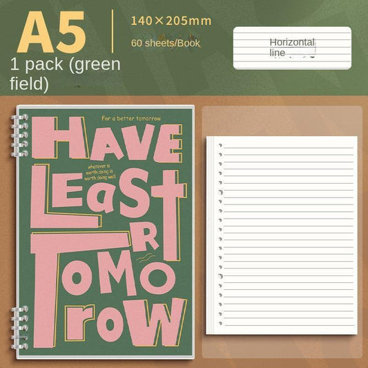 American Style Retro Loose Leaf Notebook Detachable Thickened Grid Notebook