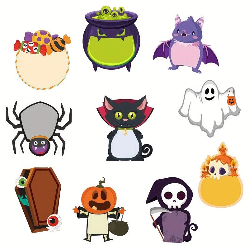 300 Sheets Halloween Cartoon Sticky Notes 10 Books Stickers Page Markers