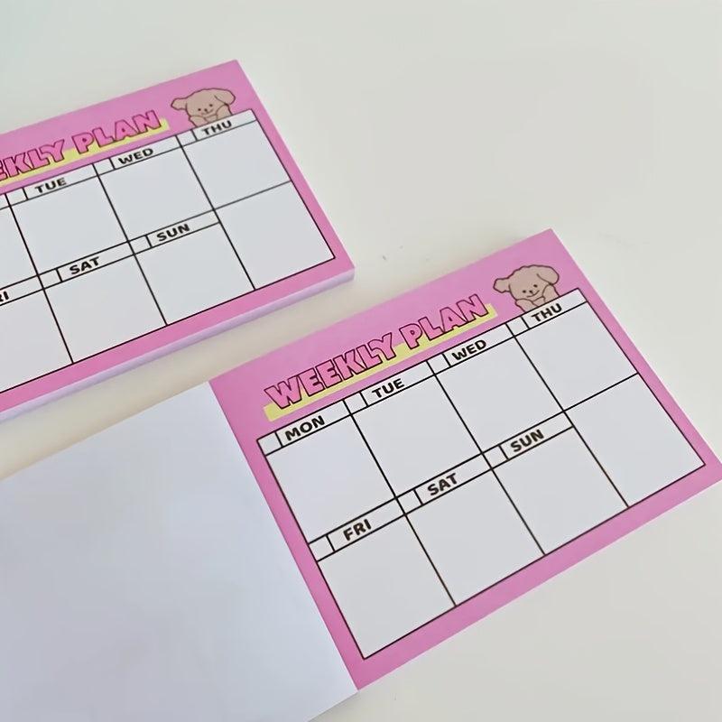 150pcs Cartoon Girl Heart Sticky Note Paper Weekly Plan Puppy Sticky Note Book