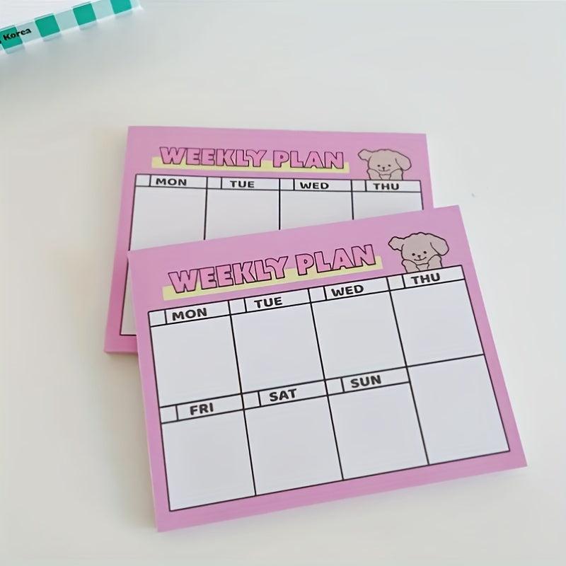 150pcs Cartoon Girl Heart Sticky Note Paper Weekly Plan Puppy Sticky Note Book