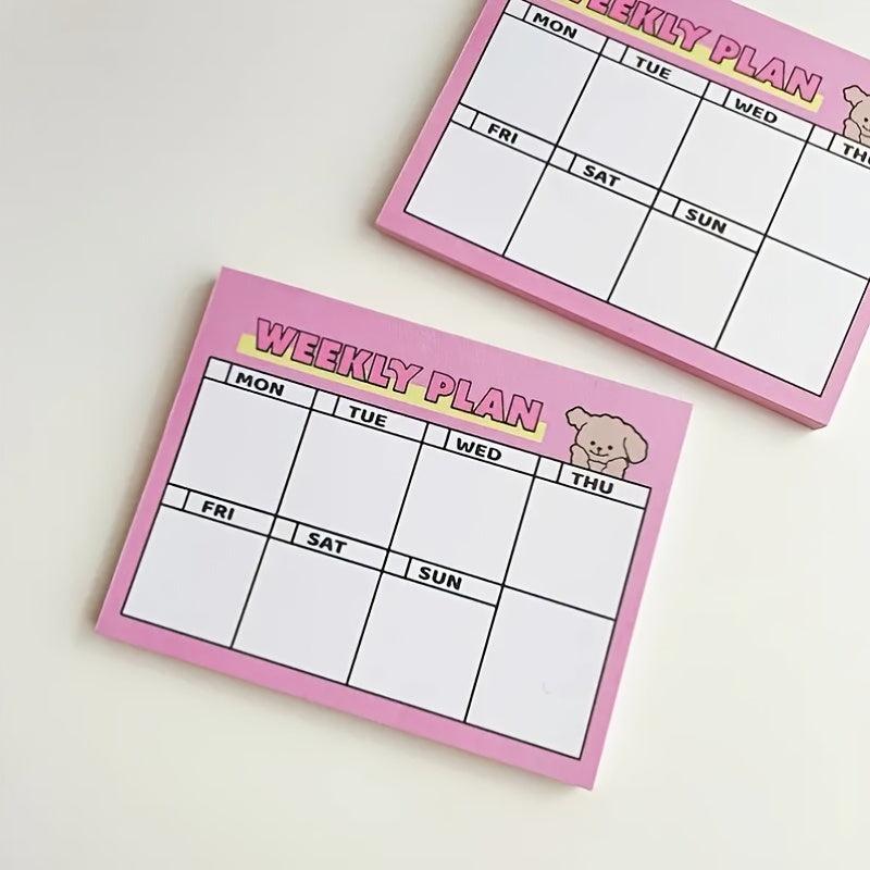 150pcs Cartoon Girl Heart Sticky Note Paper Weekly Plan Puppy Sticky Note Book
