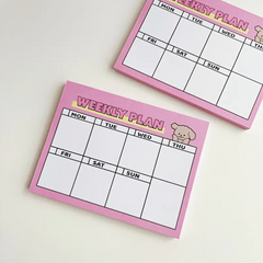 150pcs Cartoon Girl Heart Sticky Note Paper Weekly Plan Puppy Sticky Note Book