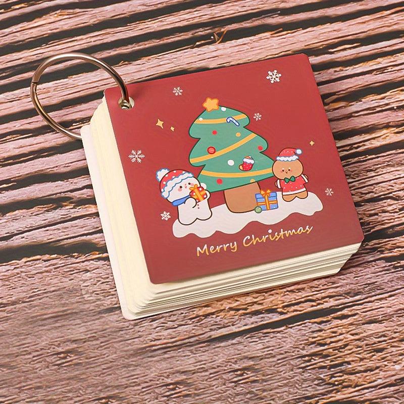 Christmas Notebook Portable Notepad Detachable Loose leaf Student Word Book