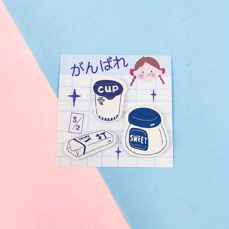 Cute Cartoon Sticky Notes for Students Diary, 60 Pages