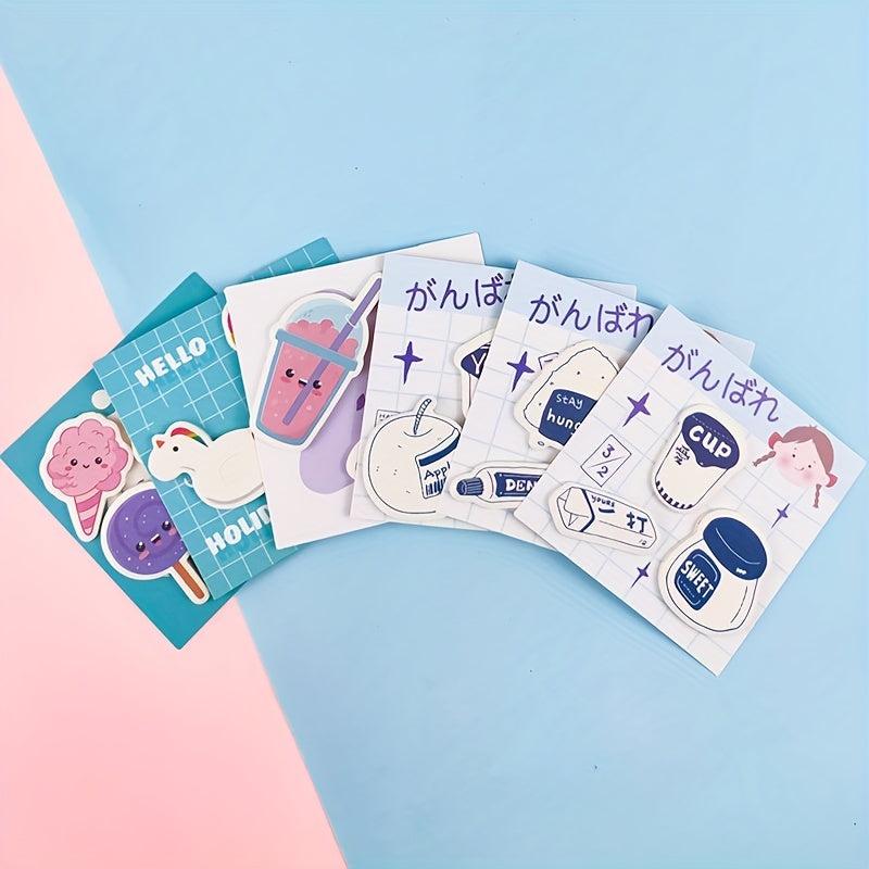 Cute Cartoon Sticky Notes for Students Diary, 60 Pages