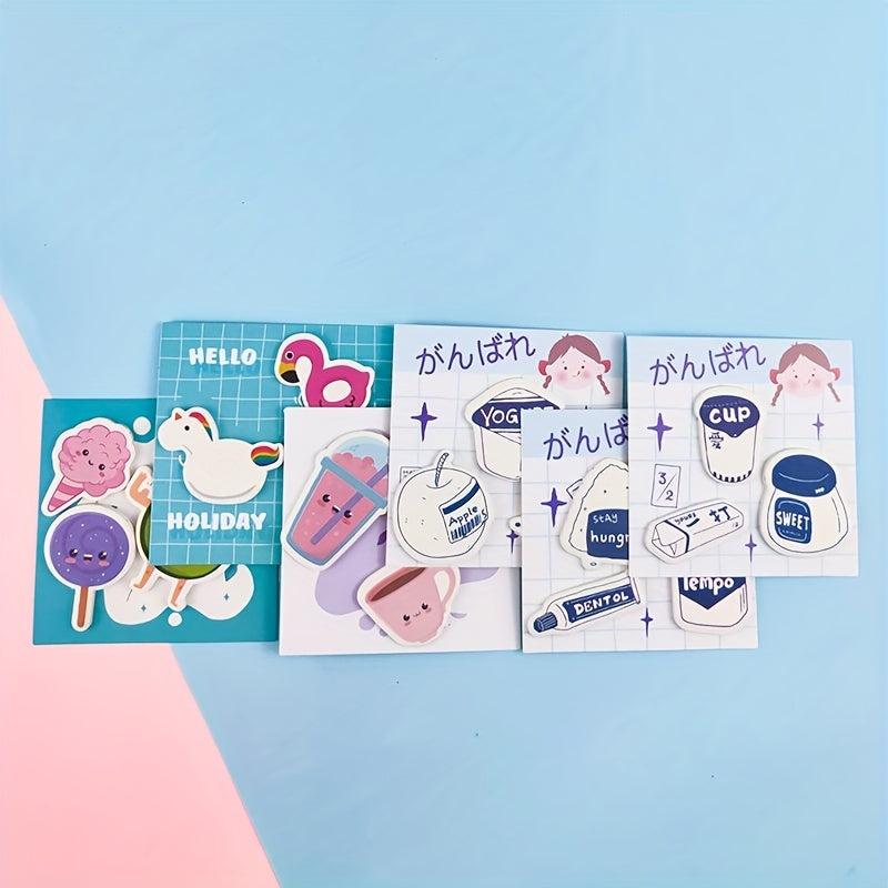 Cute Cartoon Sticky Notes for Students Diary, 60 Pages
