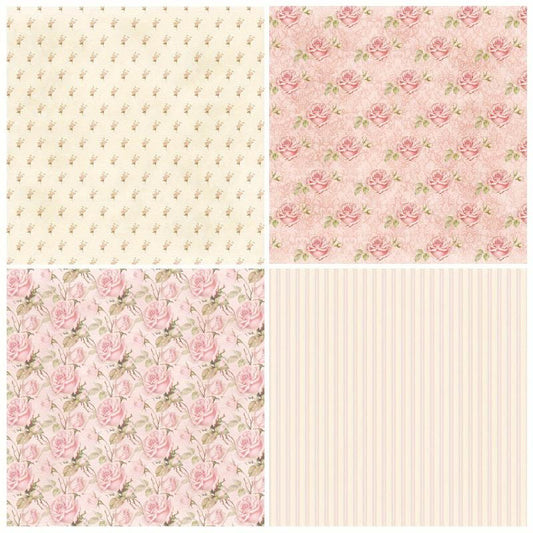 12pcs Flower Series Scrapbook Paper for DIY Photo Album Background